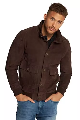 JP 1880 Jacken JP 1880 Herren große Größen Übergrößen Menswear L-8XL Lederjacke, Veloursleder, Stehkragen, Knopfleiste 815867
