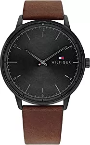 Tommy Hilfiger Uhren Tommy Hilfiger Analog Quarzuhr für Herren mit Braunes Lederarmband - 1791876
