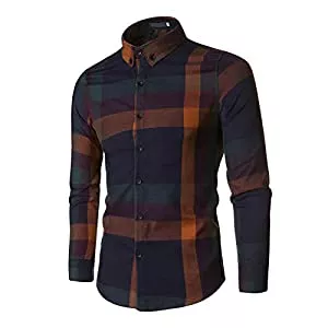 ARbuliry Hemden ARbuliry Herrenhemden, Langärmliges Kariertes Herren-freizeithemd Vollknöpfe Slim Fit Faltenfreie Baumwoll-herrenoberteile Für Basis- Und Außenkleidung