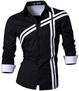 Sportrendy Hemden Sportrendy Herren Freizeit Hemden Slim Button Down Long Sleeves Dress Shirts Tops JZS041