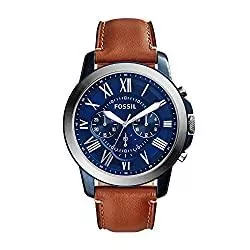 FOSSIL Uhren FOSSIL Herrenuhr Grant, Quarz-Chronographenwerk, Echtlederarmband