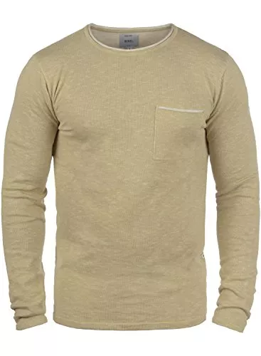 Redefined Rebel Pullover & Strickmode Redefined Rebel Maverick Herren Strickpullover Feinstrick Pullover mit Rundhalsausschnitt und Brusttasche