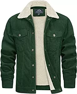 TACVASEN Jacken TACVASEN Herren Gefütterte Cardjacke Übergangsjacke Cargo Jacke mit Teddyfell-Kragen
