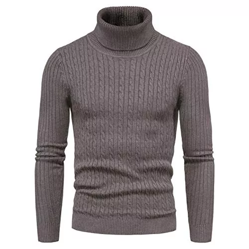 CELANDA Pullover & Strickmode CELANDA Herren Strickpullover Warme Winter Rollkragenpullover Freizeit Slim Fit Basic Sweatshirt Kuschelige Baumwolle Longsleeve Pullover Solid für Männer Sweatshirt