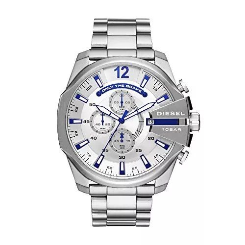 Diesel Uhren Diesel Herren Mega Chief Chronograph, 59 mm Gehäusegröße, Edelstahluhr