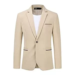 YOUTHUP Blazer YOUTHUP Herren Sakko Slim Fit Sportlich Blazer Jackett Freizeit Business 1 Knopf Anzugsjacke
