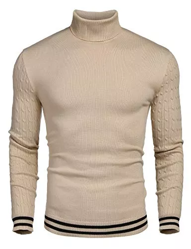 COOFANDY Pullover & Strickmode COOFANDY Rollkragenpullover Herren Feinstrick Warme Basic Turtleneck Langarmshirt Freizeit Slim fit Sweatshirt Halbkragen Pullover