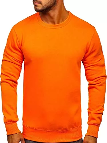 BOLF Pullover & Strickmode BOLF Herren Sweatshirt Pullover Sweater Pulli Langarmshirt Longsleeve Freizeit Sport Fitness Outdoor Basic Casual Style [1A1]