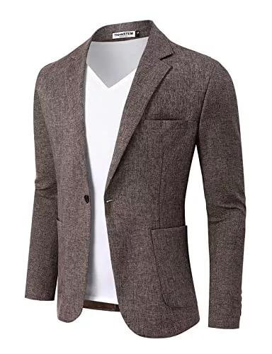 ThinkSTEM Blazer ThinkSTEM Herren Sakko Sportlich Slim Fit Männer Blazer Modern Freizeit Leichte Jackett