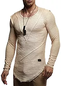 Leif Nelson Langarmshirts Leif Nelson Herren Pullover Rundhals-Ausschnitt Schwarzer Männer Longsleeve dünner Pulli Sweatshirt Langarmshirt Crew Neck Jungen Hoodie T-Shirt Langarm Oversize LN6323