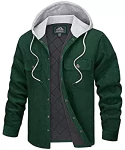 TACVASEN Jacken TACVASEN Herren Winter Cordjacke Innenfutter Übergangsjacke Kapuzenjacke Freizeithemd Multi Taschen