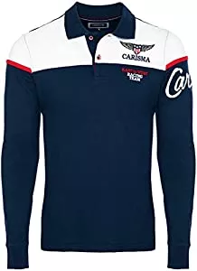 Carisma Langarmshirts Carisma Langarm Poloshirt für Herren Baumwolle • Herren Langarmshirt mit Stickerei • Angenehmes Regular Fit Longsleeve für Büro und Freizeit