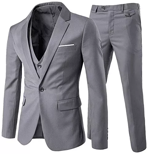 Allthemen Kostüme Anzug Herren Slim Fit 3 Teilig Anzüge Herrenanzug Sakko für Hochzeit Business