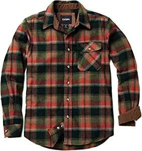 CQR Hemden CQR Herren Langarm Flanell bequemes Button-up Baumwollhemd