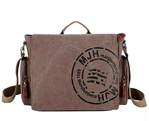 FSD.WG Taschen & Rucksäcke FSD.WG Satchel Messenger Bag for Men Canvas,Travel Shoulder bag 13,5 Zoll Laptop Bags Bookbag