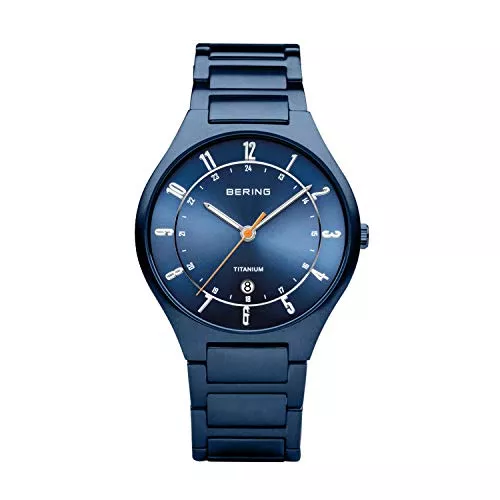 BERING Taschentücher BERING Herren Analog Quarz Titanium Collection Armbanduhr mit Titan Armband und Saphirglas