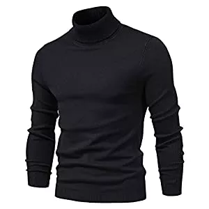 SHOUJIQQ Pullover & Strickmode SHOUJIQQ Winter Herren Pullover Rollkragen Pullover - Lässige Einfarbige Langarm Pullover, Plus Größe Schlanke Strickjacke Für Herren Bottoming Shirt Außenbekleidung Bekleidung
