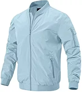 donhobo Jacken donhobo Herren Jacken Leichte Windbreaker Übergangsjacke Bomberjacke Frühling Herbst Fliegerjacke Stehkragen Baseball Blouson mit Reißverschlusstaschen