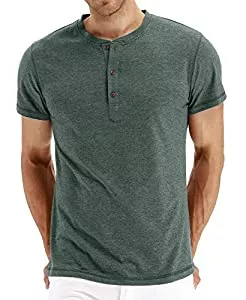 NITAGUT T-Shirts NITAGUT Herren T-Shirt Baumwolle Langarm Alltags-Henley-Hemd