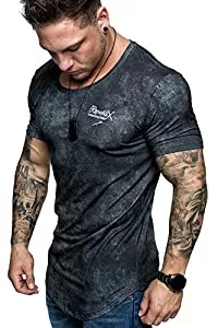 REPUBLIX T-Shirts REPUBLIX Oversize Herren Crew Neck Body-Fit Marble Design Shirt Sommer T-Shirt Rundhals-Ausschnitt R-0034