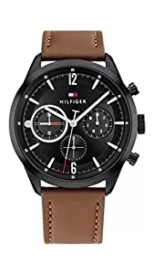 Tommy Hilfiger Uhren Tommy Hilfiger Multi Zifferblatt Quarz Uhr für Herren mit Braunes Lederarmband - 1791942