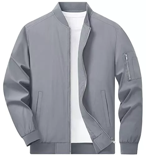 TACVASEN Jacken TACVASEN Herren Leichte Bomber Blouson Bomberjacke Sommer Übergangsjacke Fliegerjacken Freizeit mit Taschen