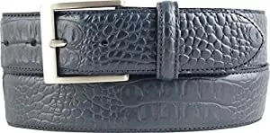 Brazil Lederwaren Gürtel Gürtel mit Krokoprägung 4 cm | Leder-Gürtel für Damen Herren 40mm Kroko-Optik | Kroko-Muster 4cm