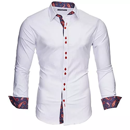 Kayhan Hemden Kayhan Royal Herren Hemden Herren-Hemd Slim-Fit Herren Hemden Langarm-Hemden Männer Freizeit-Hemd Business S-6XL