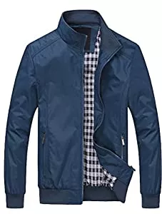 FTCayanz Jacken FTCayanz Herren Bomberjacke Übergangsjacke mit Stehkragen Jacke Kurz Mantel für Business Freizeit