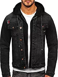 BOLF Jacken BOLF Herren Jeansjacke Übergangsjacke Trucker Jacket Sherpa Jacke mit Fell Teddyfell Jeans Denim Jacket Freizeitjacke Vintage Retro Classic Street Style [4D4]