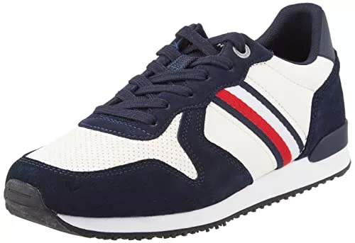 Tommy Hilfiger Stiefel Tommy Hilfiger Herren Iconic Stripes Leder Runner Sneaker