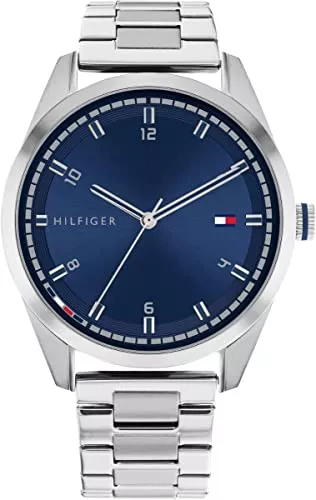 Tommy Hilfiger Uhren Tommy Hilfiger Analog Quarzuhr für Herren mit Silbernes Edelstahlarmband - 1710455