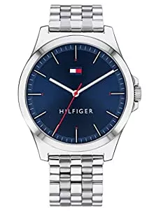 Tommy Hilfiger Uhren Tommy Hilfiger Analog Quarzuhr für Herren mit Silbernes Edelstahlarmband - 1791713