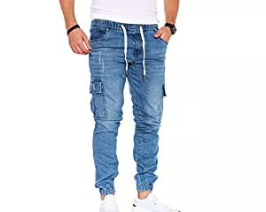 Styleko Jeans Styleko Herren Cargo Jeans Hose Herren Jeans Hose für Männer Jungen Regular Slim fit Denim Destroyed Jogger Freizeithose Casual Jeans Pants Jeans Herren Stretch| 7 Tasc 8004