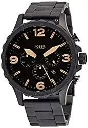 FOSSIL Uhren FOSSIL Herrenuhr Nate, 50mm Gehäusegröße, Quarz-Chronographenwerk, Edelstahlarmband