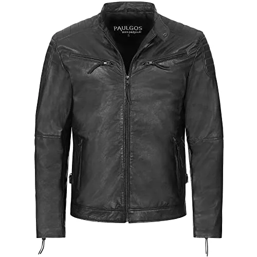 PAULGOS Jacken PAULGOS Herren Lederjacke Echtes Leder Jacke Echtleder Übergangsjacke Fashion in 5 Farben Gr. S-7XL Design 2