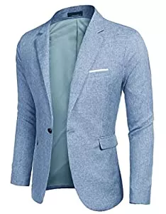 COOFANDY Blazer COOFANDY Sakko Herren Sportlich Leinen Regular Fit Männer Blazer Modern Freizeit Sakkos Anzugjacke Sommersakko