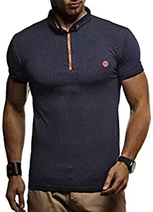 Leif Nelson Langarmshirts Leif Nelson Herren Sommer T-Shirt Polo Kragen Slim Fit Baumwolle-Anteil Basic schwarzes Männer Poloshirts Longsleeve-Sweatshirt Kurzarm Weißes Kurzarmshirts lang LN1295