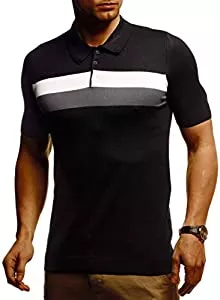 Leif Nelson T-Shirts Leif Nelson Herren Poloshirts Sommer T-Shirt Polo Shirts Slim Fit aus Feinstrick Cooles weißes schwarzes Basic Männer Polo-Shirts Jungen Kurzarmshirt Kurzarm Sleeve Shirt Top LN7450