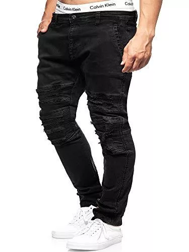 Indicode Jeans Indicode Herren Roth Jeanshose Baumwolle | Herrenjeans Destroyed Look Denim Stretch Jeans Hose Herrenhose Regular fit Used-Optik Washed Out Men Pants für Männer