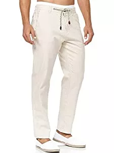 Indicode Hosen Indicode Herren Veneto Stoffhose aus 55% Leinen & 45% Baumwolle m. 4 Taschen | Lange sportliche Regular Fit Hose Moderne Baumwollhose Leinenhose Bequeme Freizeithose f. Männer