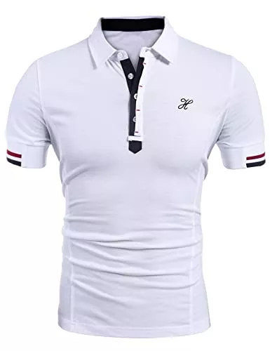 COOFANDY Hemden COOFANDY Herren Poloshirt Kurzarm Polohemd Slim Fit Basic Golf Polo Baumwolle Männer T-Shirt Sommer S-XXL
