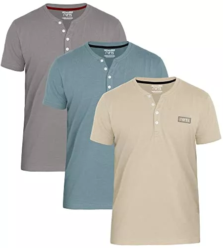 FULL TIME SPORTS T-Shirts FULL TIME SPORTS® Herren Kurze/Lange Ärmel Henley T-Shirts, Lässige leichte Henley Oberteile für Fitness, Training & Laufen, Packung mit 2 oder 3