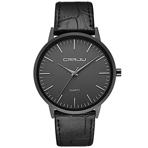 FIZILI Uhren Herren Uhren Ultra Dünne Schwarze Minimalistische Quartz mit Milanese Mesh Edelstahl