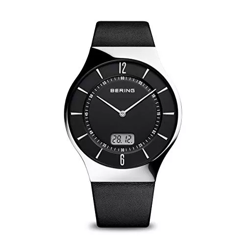 BERING Uhren BERING Herren Analog Funk Collection Armbanduhr mit Kalbsleder Armband und Saphirglas