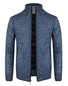 KTWOLEN Strickjacken KTWOLEN Herren Strickjacke Cardigan Feinstrick Mit Stehkragen Und Reißverschluss Fleece-gefüttert Wintermantel Sweatjacke Langarm Winterjacke