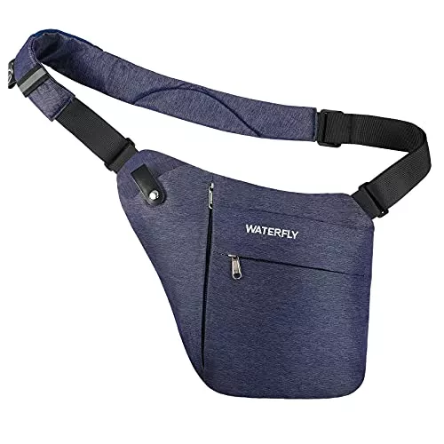 WATERFLY Taschen & Rucksäcke WATERFLY Crossbody Sling Bag Herren und Damen, Schultertasche mit Großer Kapazität Leichte Leicht und Einfach zu Tragen Brusttasche Multi Pocket Rucksack