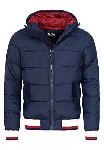 Indicode Jacken Indicode Herren Bacon Steppjacke in Daunenjacken-Optik mit Kapuze | warme Winterjacke gefütterte Übergangsjacke (Polyester Wattierung) Regenjacke Jacke für Männer