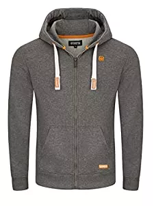 riverso Kapuzenpullover riverso Herren Kapuzenjacke RIVNoah Sweatjacke Sweatshirt Kapuzenpullover Hoodie Kapuze Reißverschluss Basic Baumwolle Grau Braun Grün Rot Blau Schwarz S M L XL 2XL 3XL 4XL 5XL