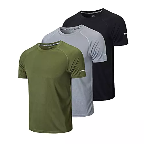 ZENGVEE T-Shirts ZENGVEE 3er Pack Sport Tshirts Herren Laufshirt Kurzarm Schnelltrocknend Atmungsaktiv Sport Shirt Männer Sportshirt Herren Kurzarm Trainingsshirt Herren